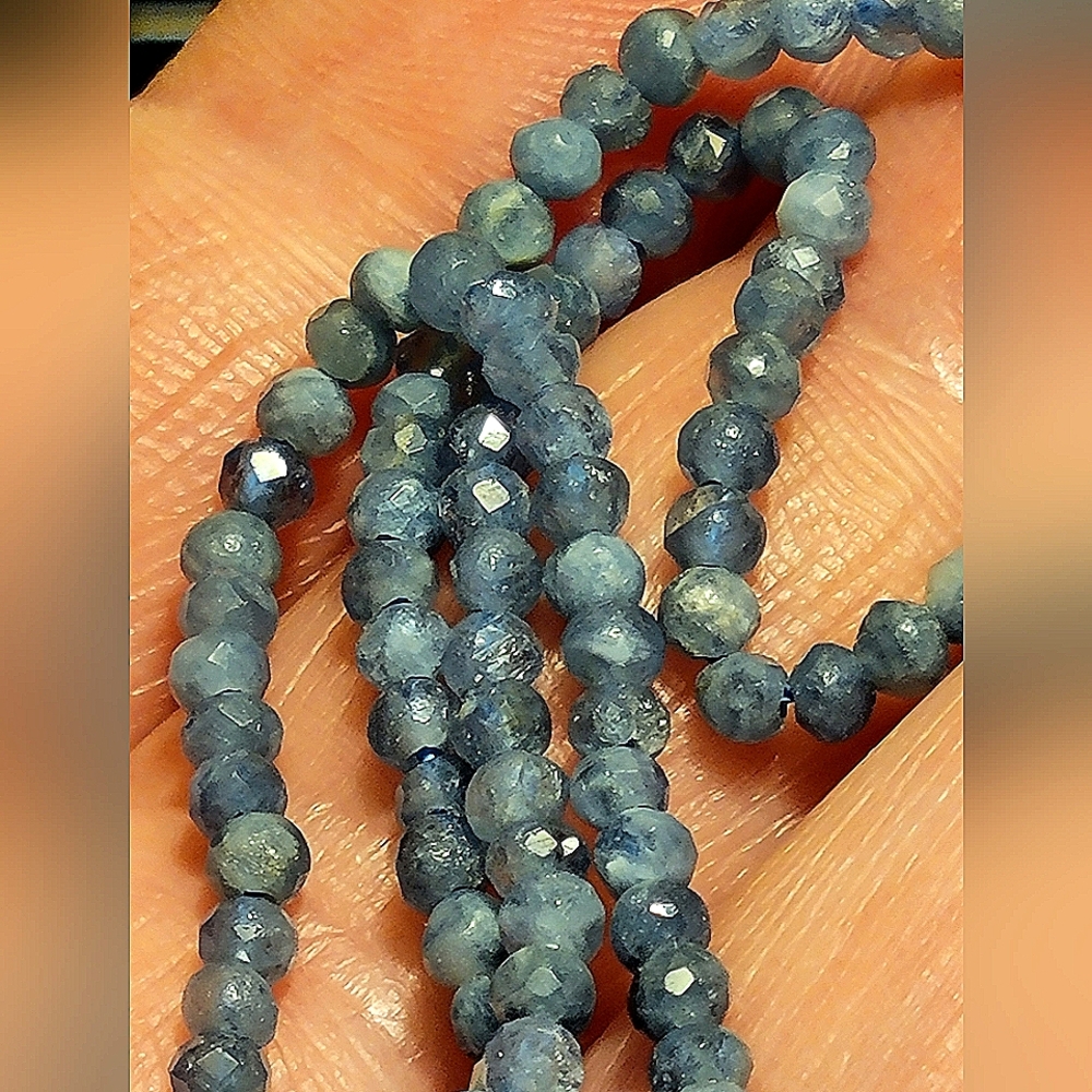 25x beads Natural Aquamarine Crystal Beads Pre-Drilled Faceted 3mm Thick - Picture 1 of 6